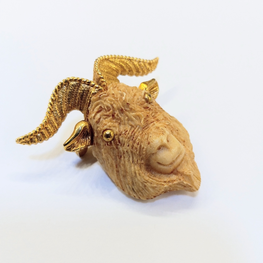 Vintage Luca Razza Ram Brooch